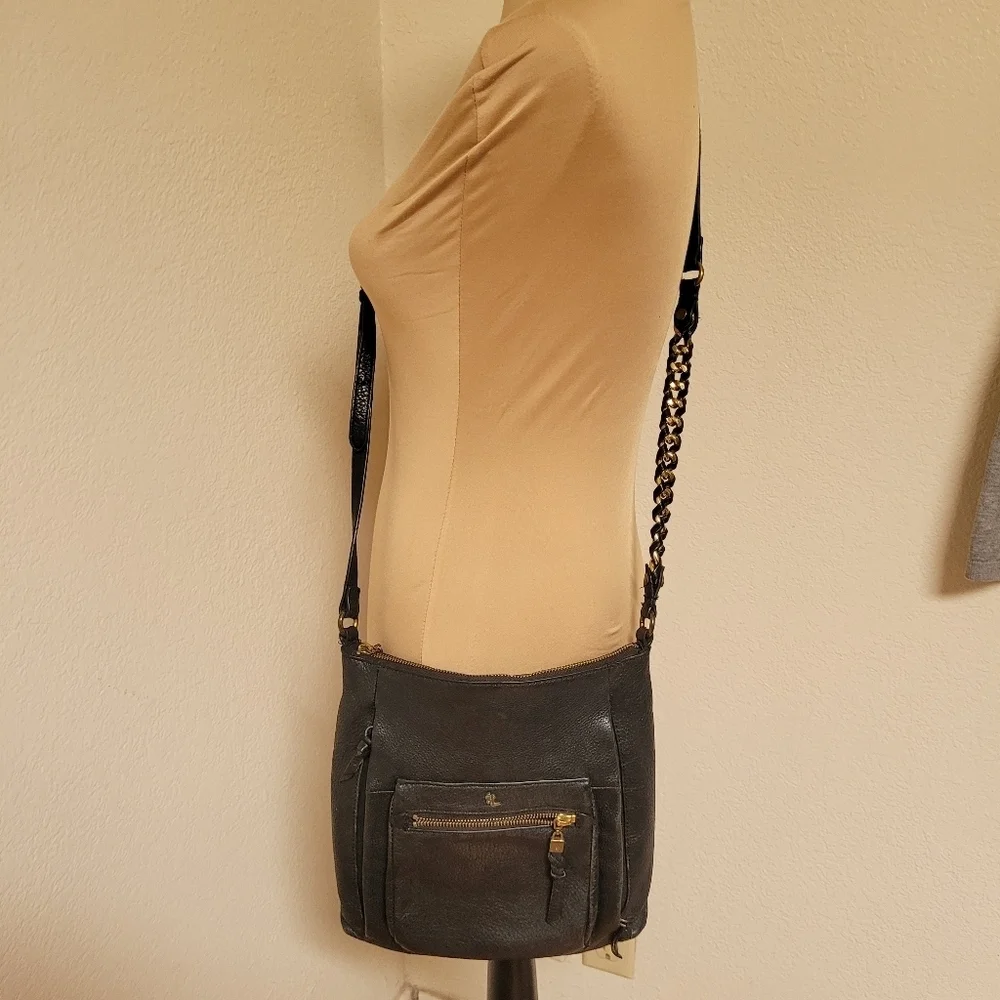 Elliott Lucca Black Leather Crossbody Purse